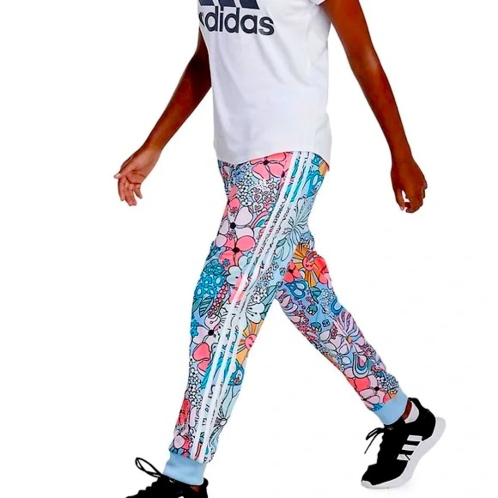 adidas floral printed youth joggers (new!)